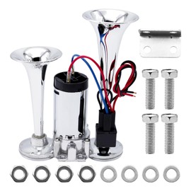 Vkinman 600DB Dual Train Horn, 12V Train Pickup Trucks Horn, Boat Car Horns Kit with Air Compressor