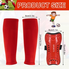 Football Shin Guards and Shin Pad Socks, Breathable Soccer Kids Shin Pads, Soccer Leg Warmers Anti-Shock Accessories for Boys Girls Teenagers Football Games Leg Calf Protective Gear