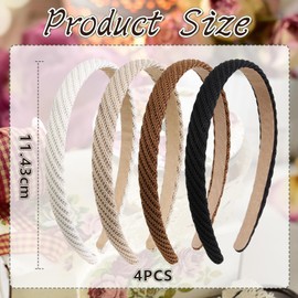 Zernblend Pack of 4 Trendy Headbands, Women's Headbands, Hair Band (Black/Beige/Coffee/Brown)
