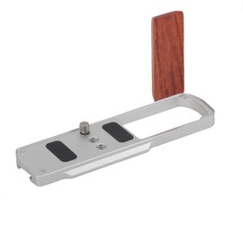 SZZCNOX S9 Metal Hand Grip L Bracket Holder for Panasonic LUMIX S9 Camera, Wooden Grip with Arca Type Quick Release Plate, No Blocking to Interfaces Jack & Battery Memory Card Compartment (Silvery)