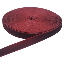 10 Yards Burgundy Velvet Ribbon Spool (Wine, 3/8")