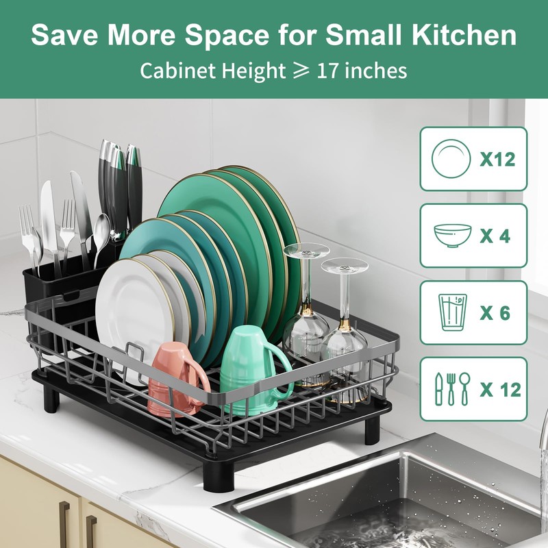 MOUKABAL Dish Drying Rack, Dish Rack, Large Dish Racks for