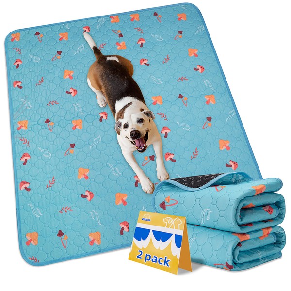 Sunheir Washable Pee Pads for Dogs 36"x48"，2Pack Thick Heavy-Absorbency Reusable
