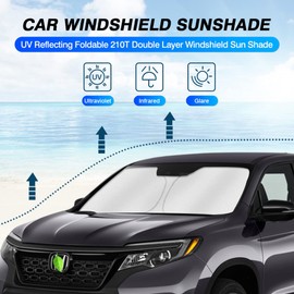 KUST Windshield Sun Shade for 2019-2024 2025 Honda Passport Sport Accessories,SUV,EX-L,Touring,Eliten Window Sunshade Sun Visor Protector Foldable Blocks UV Rays Keep Your Car Cooler