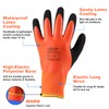 2 Pairs 100% Waterproof Winter Gloves,Winter Work Gloves Thermal Liner