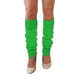 NuJake Leg Warmers In Assorted Colours Ladies 1980s Luxurious Girls Cosplay Legwarmer (Green)