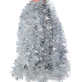 Tinsel Garland, Christmas Garland, 10 m Shiny Christmas Tree Garland, Fluffy Christmas Decoration, Stair Garland Christmas for Christmas Party, Indoor and Outdoor Decoration (Silver 2)