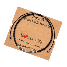 JoycuFF Morse Code Bracelets for Women Bds Wife Unique Gifts for Wife Birthday Mother's Day Valentine's Day Christmas Wrap Strand Beaded Jewelry Bracelet