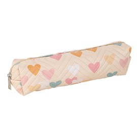 HABUAETY Small Pencil Pouch Cute Makeup Heart Pen Bag Women Office Stationery Comestic Bag