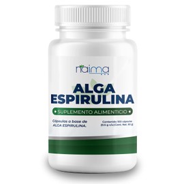 NAIMA Alga Espirulina Orgánica, 100 Cápsulas | Superfood 100% Puro y Natural | Superalimento para Energía, Vitalidad y Bienestar | Ideal para Veganos y Deportistas | Sin Aditivos