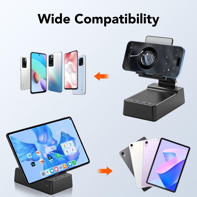 taopodo Foldable Cell Phone Stand with Wireless Bluetooth Speaker and