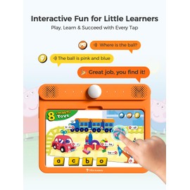 Think Academy Interactive Electronic Learning Pad - Learn-to-Read System with 70 Sound Pages, Card-Insert for Alphabet, Words, Numbers, Music, Learning Activities for Kids 3-5 Years Old