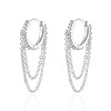 Small Huggie Hoop Earrings for Women Tassel Chain Hoop Dangle