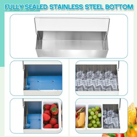 Mifoci 2 Pack Stainless Steel Chilled Condiment Server 4 Removable Slot Toppings Containers with Lid and Bottom Ice Bar Garnish Tray with 9 Silverwares 8 Ice Boxes for Christmas Party, Events and Bar