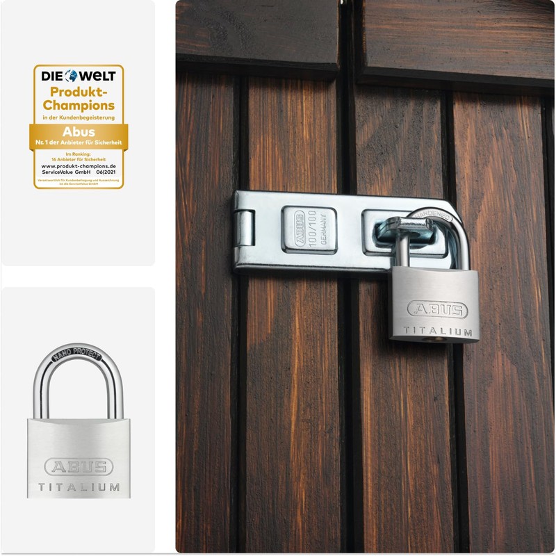 ABUS Titalium 64TI/60 Padlock - Cellar Lock with Special Aluminium