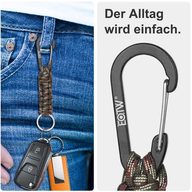 EOTW Paracord Keyring, Lobster Clasp Hook, D Ring Lanyard, Keyring