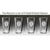 Irish Shield Harp Pint Glass - Set of 4 (Sand