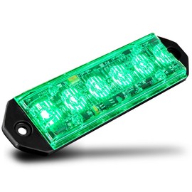 LAMPHUS PlanarFlash 6W Green LED Surface Mount Police Grill Strobe Warning Light [SAE Class 1] 12V Ultra Slim Flat Grille Flashing Emergency Fire Light for EMS Rescure Firfighter Vehicle Truck Car