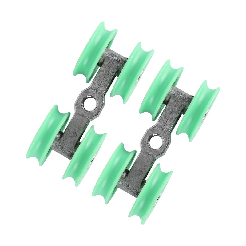 2Pcs UShaped Wheels Stainless Steel 4Wheel Small Rollers Shower Door
