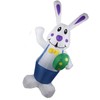6.5FT High Easter Blue Bunny Holding Easter Egg Inflatable Yard