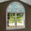 PROTINT WINDOWS Precut Orchid Decorative Arched Window Film, Self Static