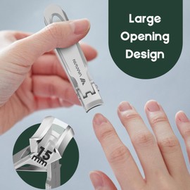 VANWIN Nail Clippers for Men, Thick Nails, Heavy Duty, Large Toenail Clippers for Thick Nails with Wide Jaw Opening, Ultra Sharp Stainless Steel, No Splash, Fingernail Clippers with Catcher