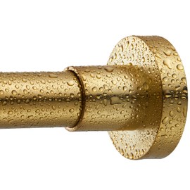 EBOATOP Gold Shower Curtain Rod - Never Rust No Drill Non-Slip Spring Tension Shower Rod, 27-43 inches Metal Steel, Gold
