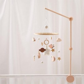 Playtastic Cot Toy Baby Mobile with Stars Wooden Bed Toy Hanging Toy
