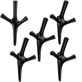 SOTECH Trico Triple Hooks Matt Black 157 x 106 x 60 mm with Concealed Mounting Coat Hooks from the BlackLine Collection Pack of 5