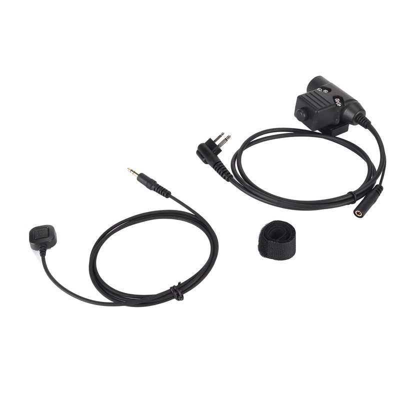 Throat Mic Earpiece 7.1mm Plug with Finger PTT Portable for