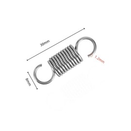 15 Pieces Tension Springs, 1.2 x 8 x 30 mm Tension Spring Double Hook Stainless Steel Wire Diameter, Spring with Double Hook in S Shape