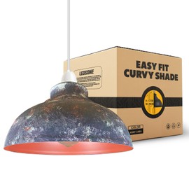 LEDSone Industrial Ceiling Pendant 29cm Metal Lampshades Retro Vintage Style Curvy Shaped Pendant Lamp Shade for Pendant Ceiling Lights (Satin Nickel)