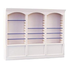 Melody Jane Dollhouse 3 Bay Shop Matching Triple Shop Shelf White Miniature 1:12