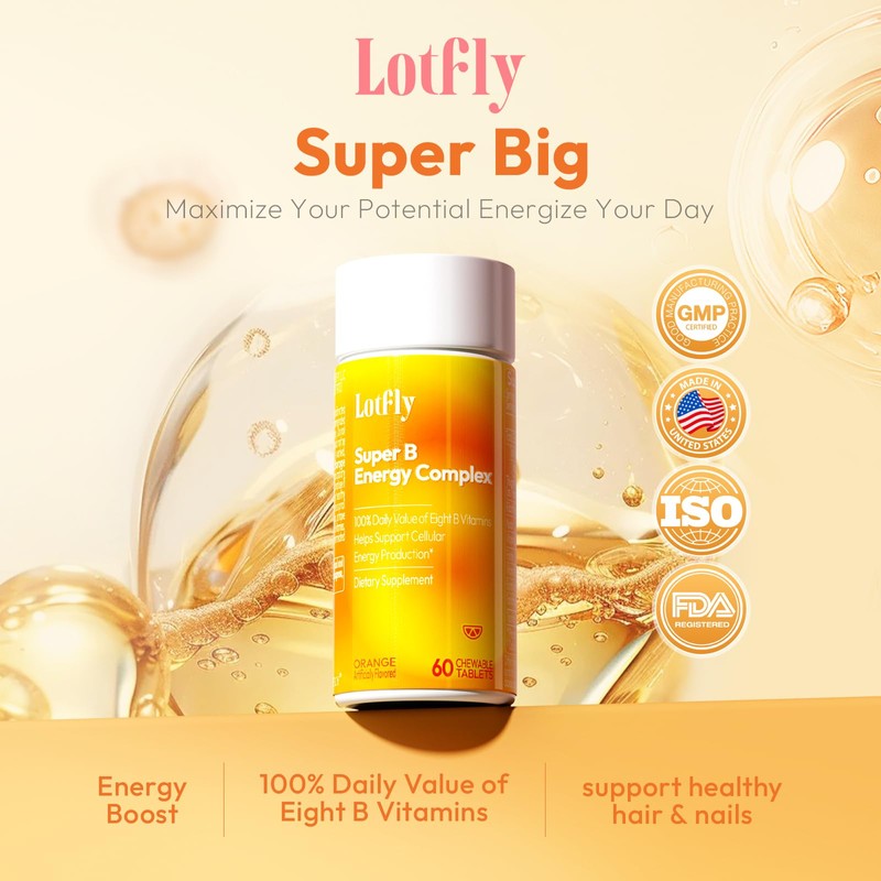 LOTFLY Vitamin B Complex with B1, B2, B3, B5, B6,