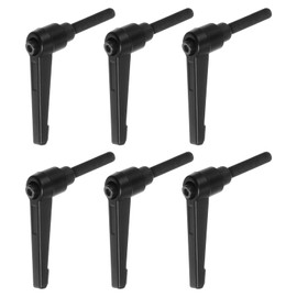 HARFINGTON 6pcs Adjustable Clamping Lever Handles M6 x 40mm Male Thread Bolt Knobs Rotating Screw Locking Quick Release Ratchet Push Button Handle, Black