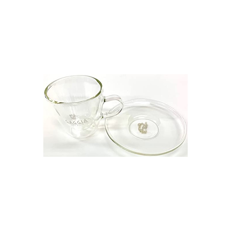 GAGGIA Demitasse Cup & Saucer, 2-Pack, Clear