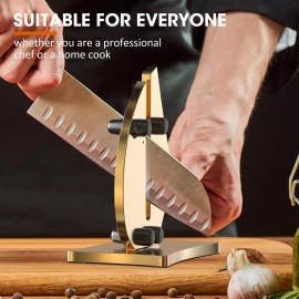 Grihot knife sharpeners for kitchen knives -3-Function- Self-Adjusting Stainless