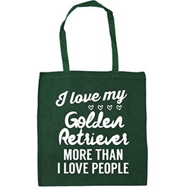 Hippowarehouse I love my golden retriever more than I love people Tote Shopping Gym Beach Bag 42cm x38cm, 10 litres