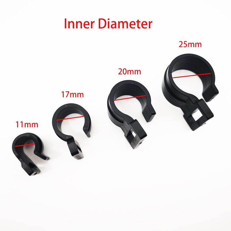20 x Black Plastic C-Clips for Camping Awning Tent Poles