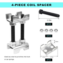ZNDAW 4PCS Coil Spring Spacers, 2-Way Adjustable Spreads or Compresses Coil Spring Spacer Strut Shock Absorber, 1" to 2" Lift or Lower Mini Strut Springs Compressor for Car Truck SUV