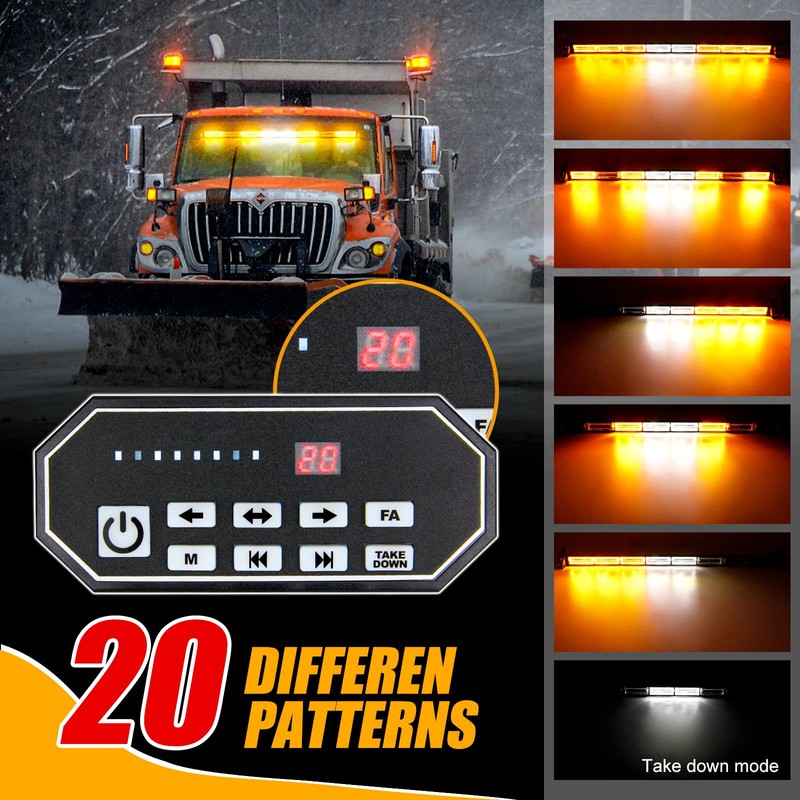 OPP ULITE Led Strobe Light Bar White Amber 9 Key