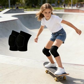 Kids Volleyball Knee Pads for Ages 7-12, Boys Girls Sports Breathable Anti-Slip Knee Guards, Thick Sponge & Lightweight Impact Protection for Skating,