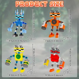 Sing Music Monsters Building Set, 4 in 1 Wubbox/Epic Wubboox/Rare Wubbox/IceLizard Action Figure Toy, Music Game Display & Interactive Collectible, Great Gift for Fans, Boys and Girls 6+, 349 PCS