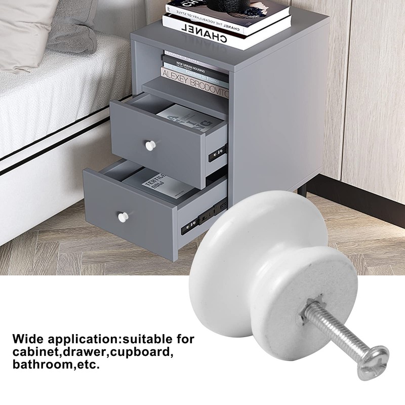 Changrongsheng Pack of 8 White Drawer Knobs, 33 x 25