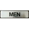 BUILDINGSINGS.COM RESTROOM MEN SIGN (BRUSHED ALUMINUM 2X8-HEAVY DUTY !!! )-The