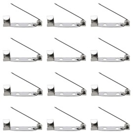 Ruiwaer 100pcs 25mm Brooch Pins with Back Bar Locking Pins Backs Safety Clasp Brooch Badge Bar Jewelry Pins for Jewelry Making, Crafts, Badges, Silver