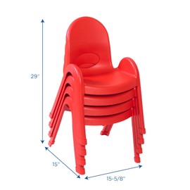 Angeles 9-Inch Value Stack Chairs Set of 4 (Candy Apple Red) (AB7709PR4)