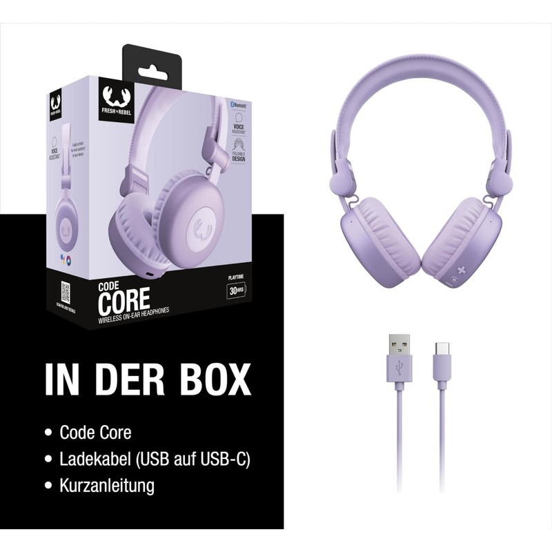 Fresh 'n Rebel Code Core Bluetooth Headphones On-Ear Wireless 30