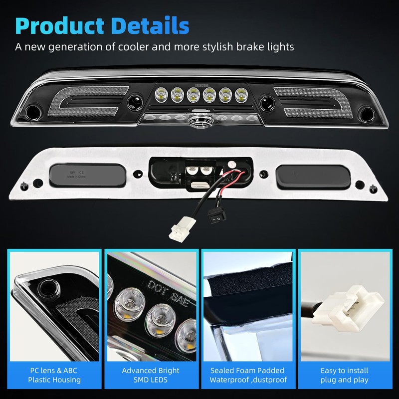 ATLEDLT LED Third Brake Light Compatible with F150 2015-2024 F250