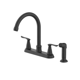 Project Source Laural Matte Black Double Handle Kitchen Faucet W/Side Spray